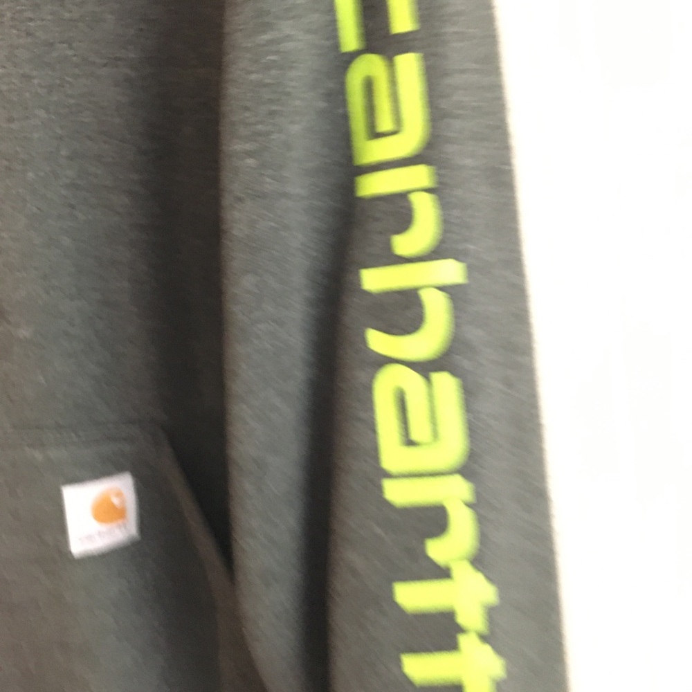 Carhartt Loose Fit Hoodie Sweatshirt 2XL Grey Fleece Lined - Picture 3 of 10